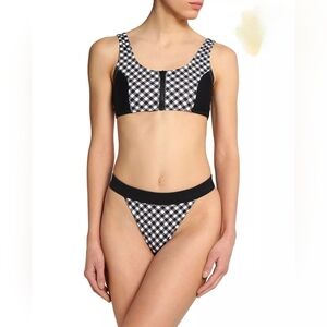 TART COLLECTIONS Bikini Swimsuit Set Size S Gingham Pattern Removable Pads